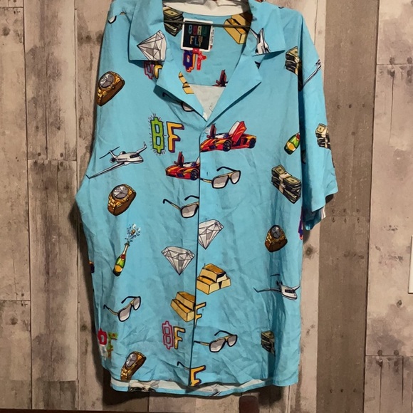 BORN FLY | shirt Cash Money rayon novelty print - Picture 5 of 9